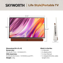 Load image into Gallery viewer, SKYWORTH Portable 24" TV, LED Full HD Battery Google TV