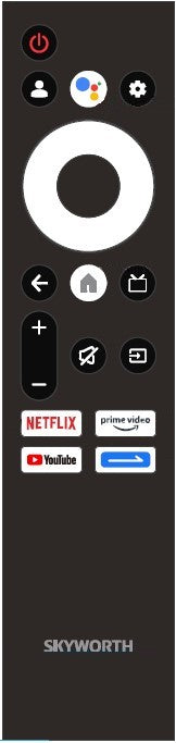 Remote Control #8A - 4K UD and UE Series GOOGLE TVs