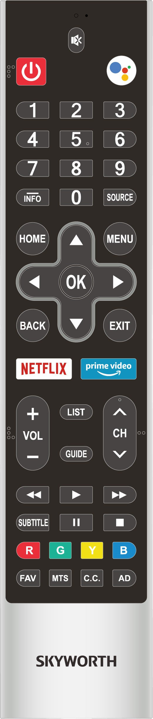 Remote Control HS-7720H - 4K UD Series TVs – SKYWORTH North America